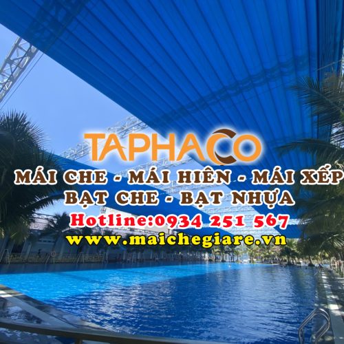 Mái che hồ bơi, mái bạt kéo che bể bơi giá rẻ