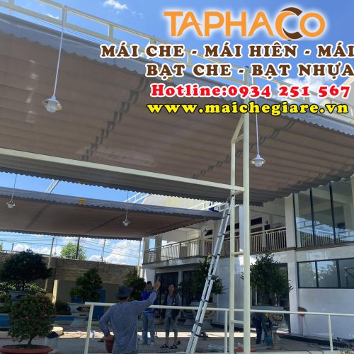 Mái che bạt xếp, bạt kéo che nắng mưa giá rẻ
