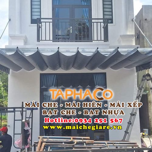 Mái hiên di động, mái bạt xếp di động che hiên nhà