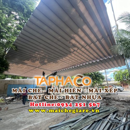 Mái che bạt xếp lượn sóng giá rẻ