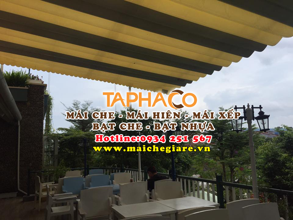 Mái xếp lượn sóng, mái bạt kéo che nắng mưa giá rẻ