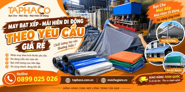 Xưởng Gia Công May Ép Bạt Che, Bạt Mái Hiên Mái Xếp Theo Yêu Cầu - Mái che TaPhaCo